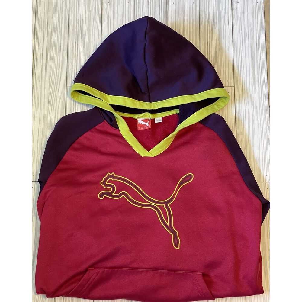 Puma Warm Cell‎ Hot Pink Purple Color block Hoodie Women's Size Small